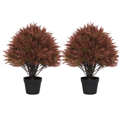 Arbre à fleurs 24 po en cèdre artificiel en pot noir - Faux plante d'intérieur d'extérieur pour le porche ou l'entrée