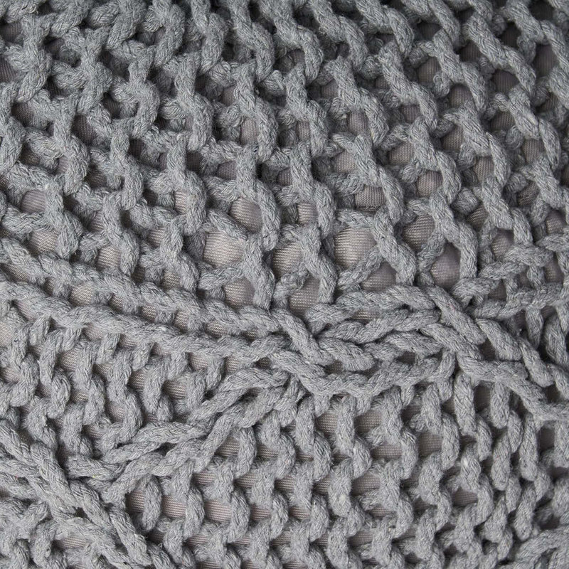 Pouf rond en laine 20 x 20, Gris