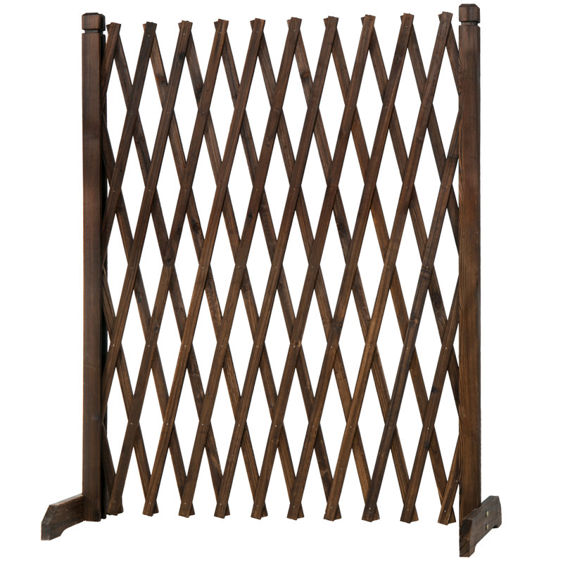 122.9cm H x 130.3cm W Brown Wood Fence Panels