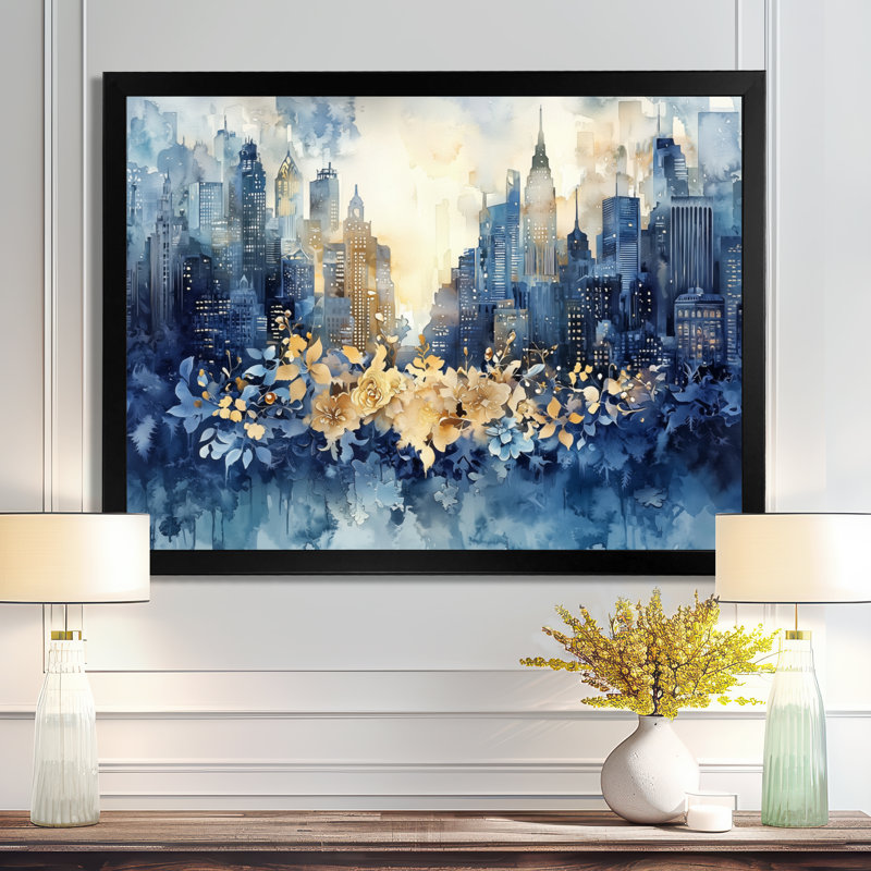 Odessie - Cityscapes Wall Art, Noir, noir, noir, noir, H 12 po x l 20 po, Cadre de photo unique
