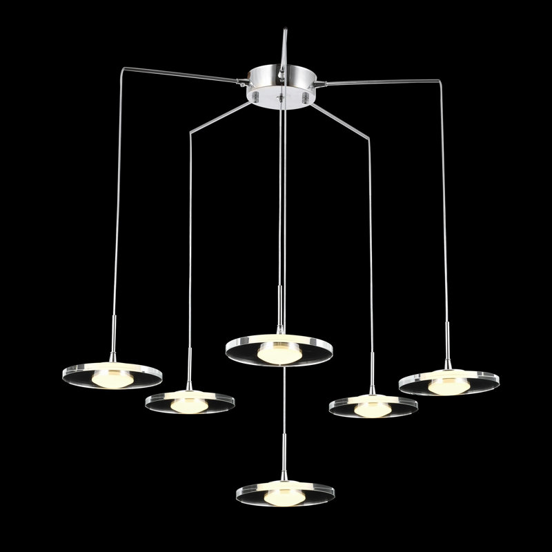 Luminaire suspendu géométrique à 6 lumières DEL
