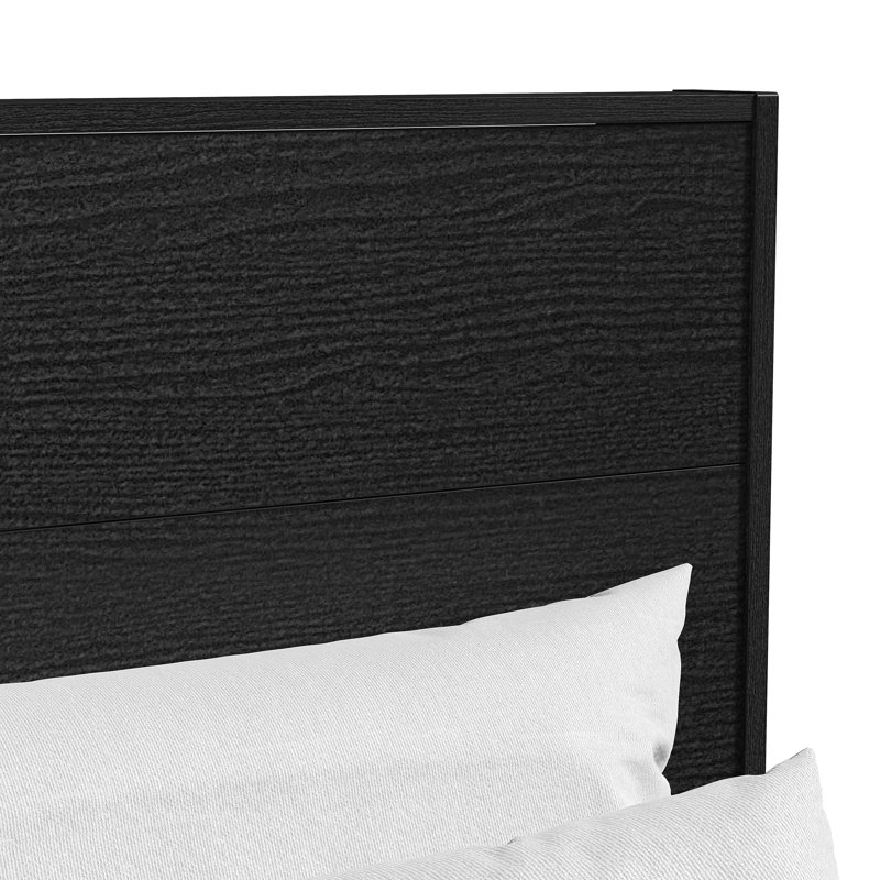 Allyannah Levison Platform Bed With Headboard, Queen, Oslo Oak