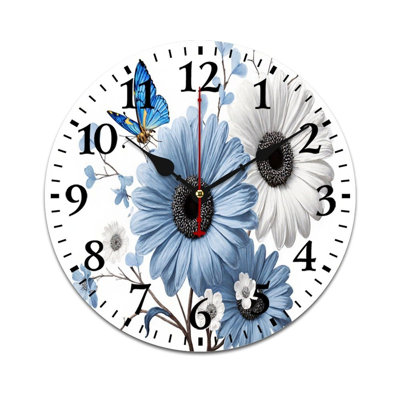 Décoration murale marguerite 12 x 12 po pour salon et véranda, bleu et blanc