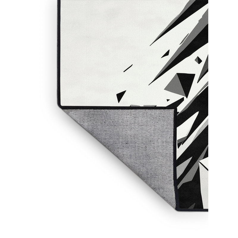 Tapis noir élégant et lavable à la machine Alan Shadow, 8 x 10
