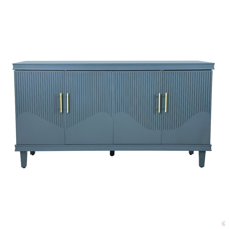 Large Size 4-Door Cabinet, Blue, 32.28" H x 59.84" W x 15.75" D