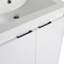 Meuble-lavabo autoportant avec lavabo en résine à fermeture en douceur, armoire de rangement en contreplaqué, finition blanc brillant