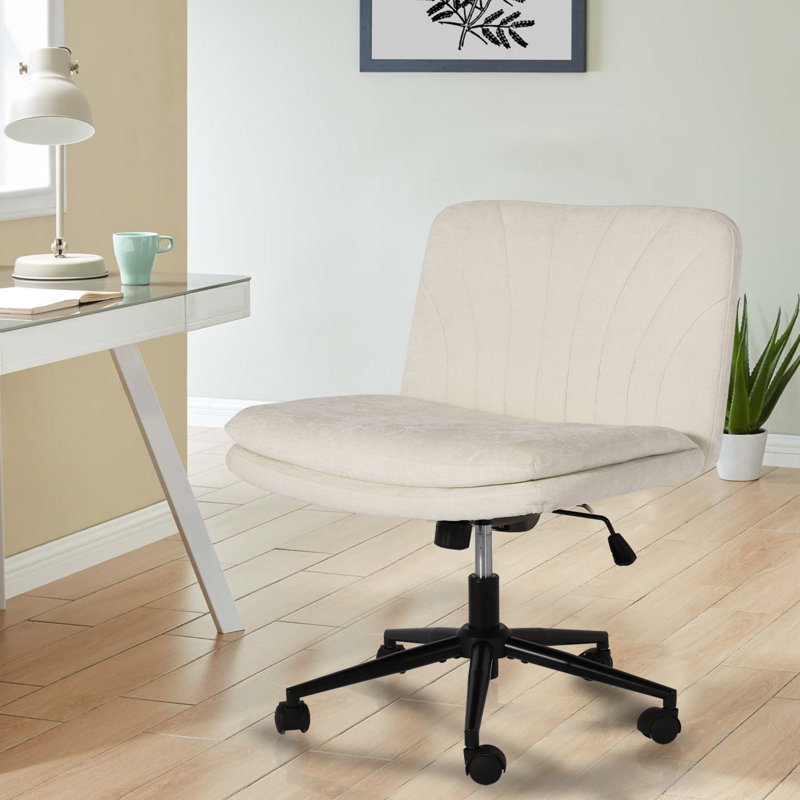 Fauteuil de bureau 25,6 po, Blanc crème