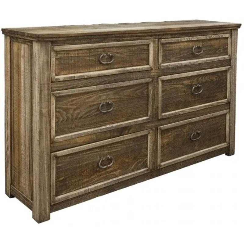 Hailei 6 Drawer 67.27'' W Solid Wood Double Dresser (MIRROR NOT INCLUDED)