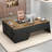 78-Inch L-Shaped Executive Desk Large Office Desk With Power Outlet, Storage Drawer, Lateral File Cabinet, Open Shelf And PC Stand For Home Office Study, Brown Black-1759038220