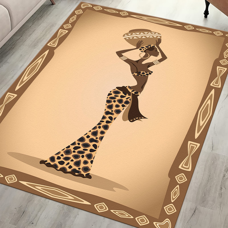 Abstract Floral Patterned Gobelin Fabric Rug Ideal for Enhancing the Aesthetics of Your Living Room or Bedroom Spaces