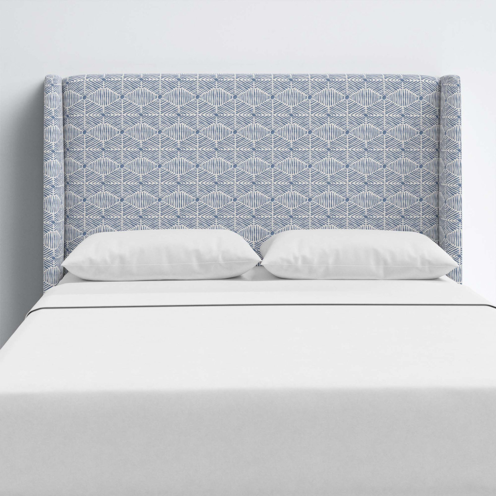 Tilly Upholstered Headboard, Queen, Painted Diamond Dusty Blue