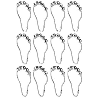 Crochet de rideau de douche à enrouleur iDesign 76570, acier inoxydable, chrome poli - lot de 12