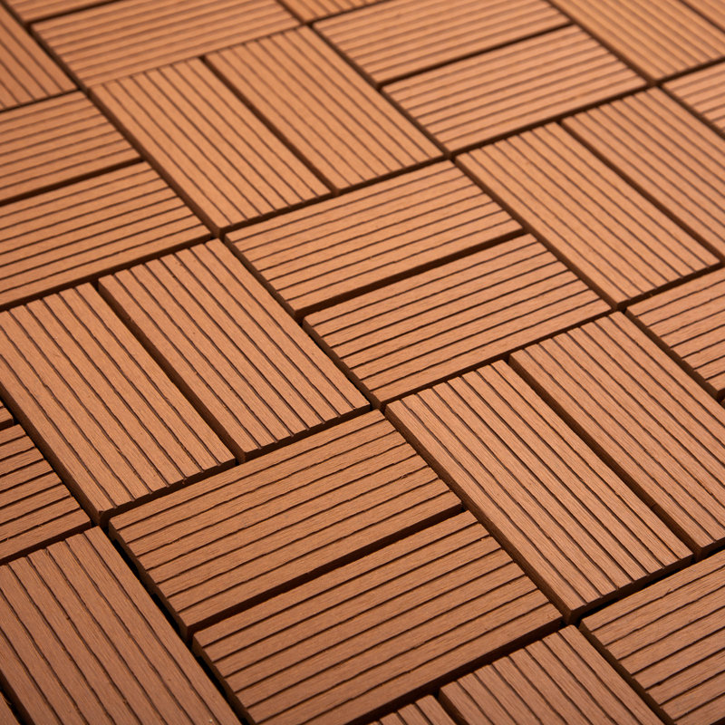Helios 12'' L x 12'' W Composite Interlocking Deck Tile in Red