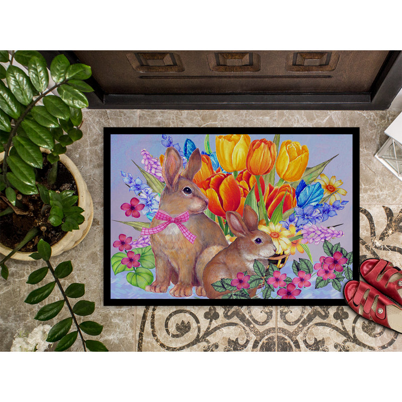 Tapis d'extérieur antidérapant Wagoner New Beginnings II, Rectangle 2 pi x 3 pi