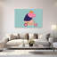 Happy Hippo Scooter Ride Playful Contemporary Animal Wall Art Print by Mathieu - Wrapped Canvas Print-436056653