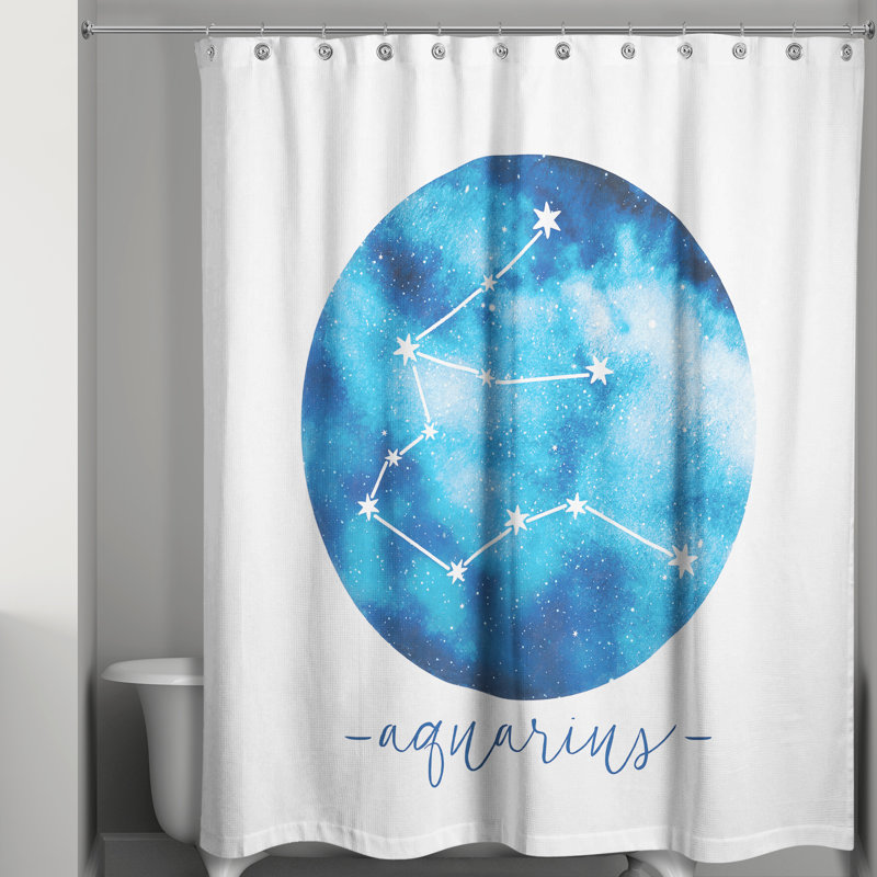Rideau de douche simple constellation aquarius zodiac Dulin