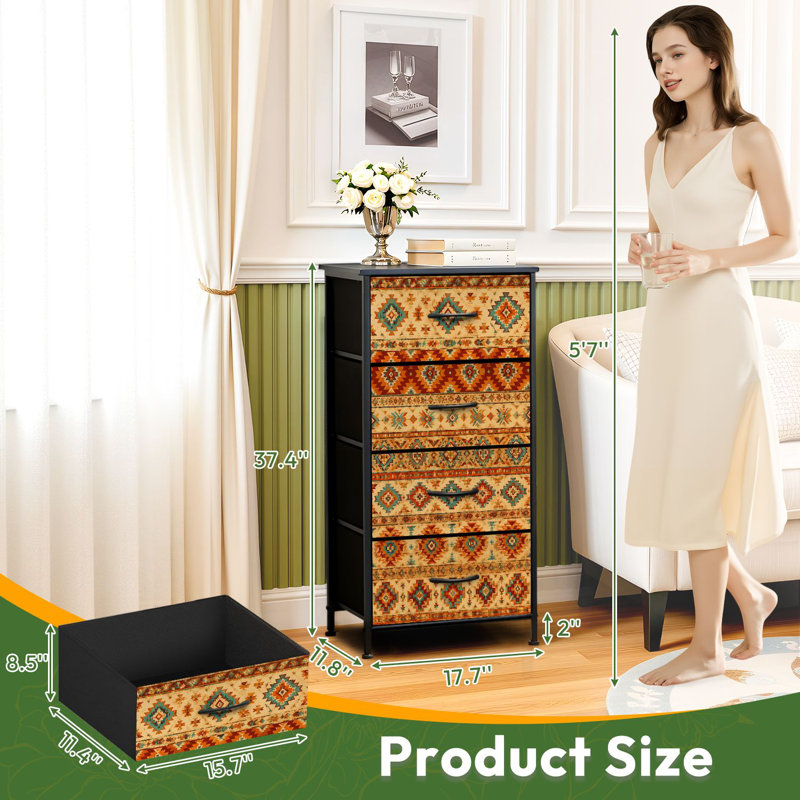 Commode de rangement verticale 4 tiroirs