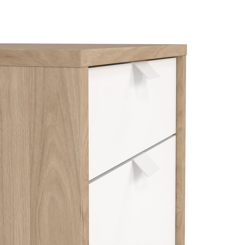 Armoire de rangement à 3 tiroirs de 16,06 po de largeur Embrie, Noyer blanc Jackson / blanc