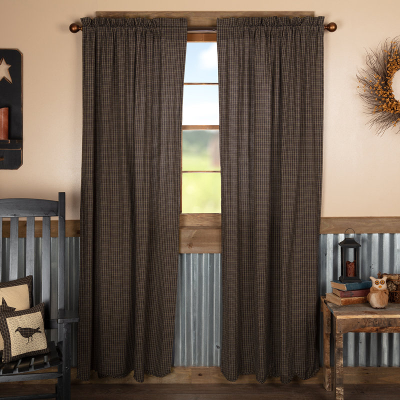 Kettle Grove 100% Cotton Room Darkening Curtain Panel Pair
