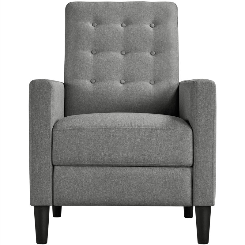 Single Reclining Chair With Adjustable Back & Footrest, Grey