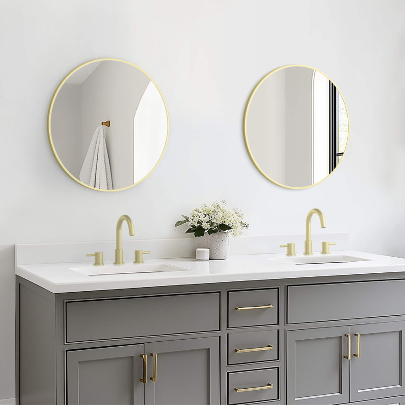 Miroir mural incassable Premium Premium, 24 po x 24 po, Or brossé