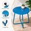 Petite table d'appoint ronde de 45 cm (18 pouces), table de chevet en métal avec structure en acier, table d'appoint légère pour terrasse, balcon, salon, chambre, etc.-1824522730
