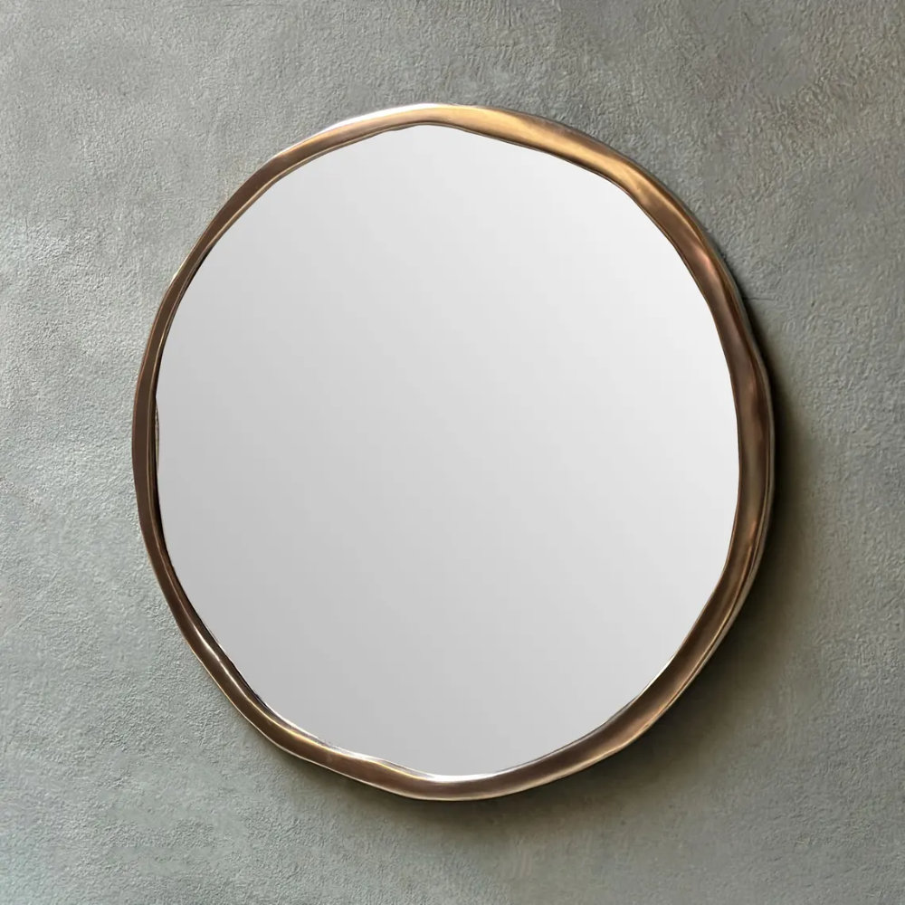 Mithalinc Round Antique Solid Brass Wall Mirror Heavy Patina Brass mithalinc-round-antique-solid-brass-wall-mirror-heavy-patina-brass