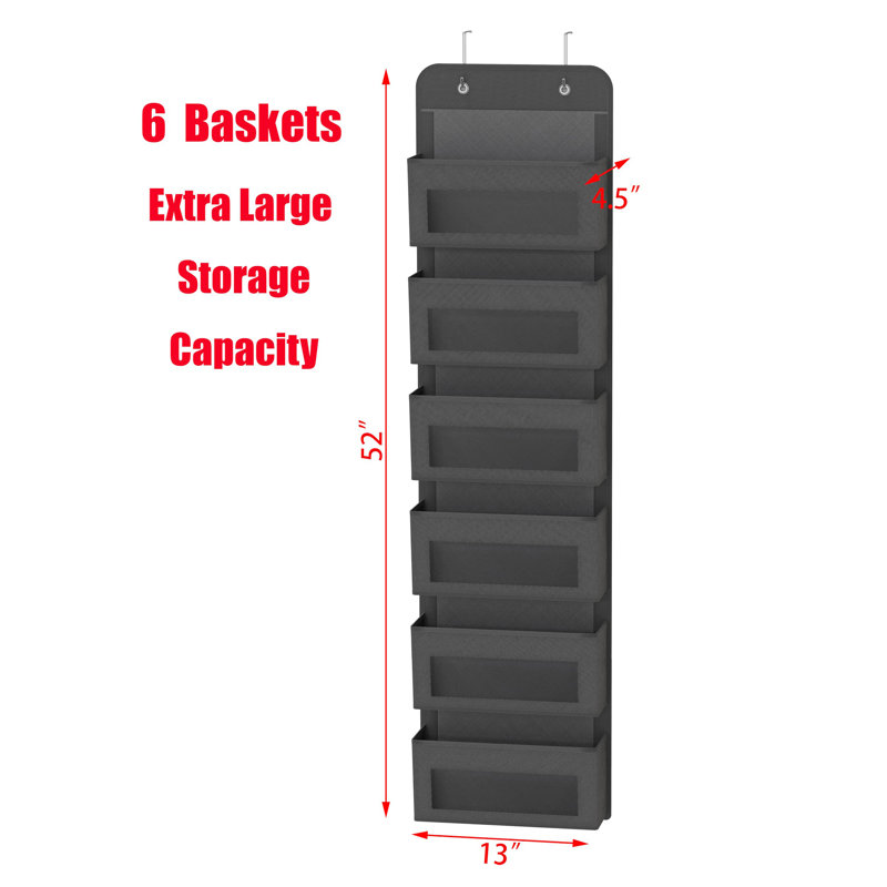 Rangement suspendu pour porte de placard, Gris foncé