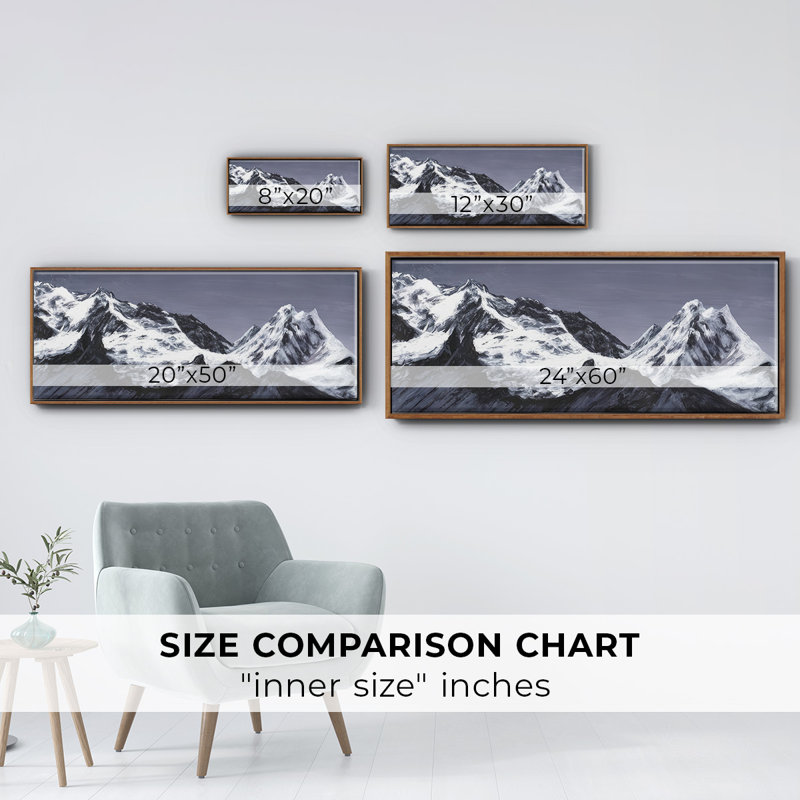 Moonlit Mountain Range I - Framed Canvas