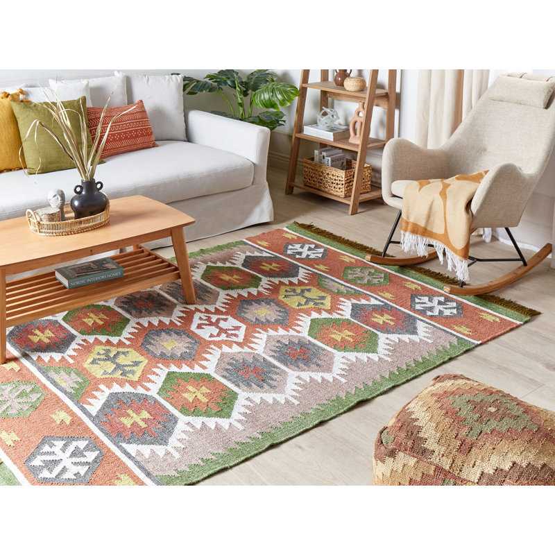 Beenish Geometric Hand Woven Indoor / Outdoor Area Rug, Rectangle 140 x 200cm