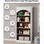 70.86" 5-Tier White & Oak Vintage Library Bookcase For Living Room, Office, Bedroom