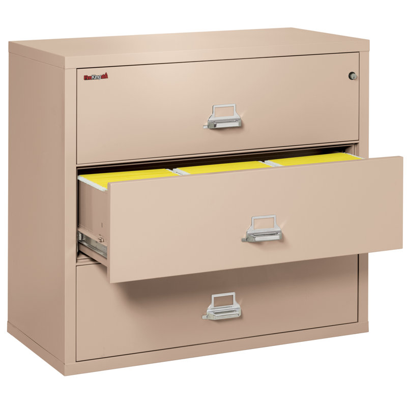 3 - Drawer File Cabinet, Champagne, Key Lock