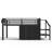 Twin Low Metal Loft Bed with Storage Drawers and Led Lights, Loft Bed Frame with Stairs and Guardrails, Space-Saving for Kids/Teens, Black-1476898433