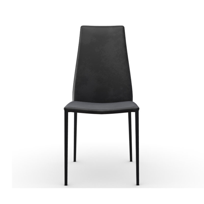 Aida Upholstered Ergonomic Chair with Metal Frame, Regeneratedlth Cognac, Matte Black