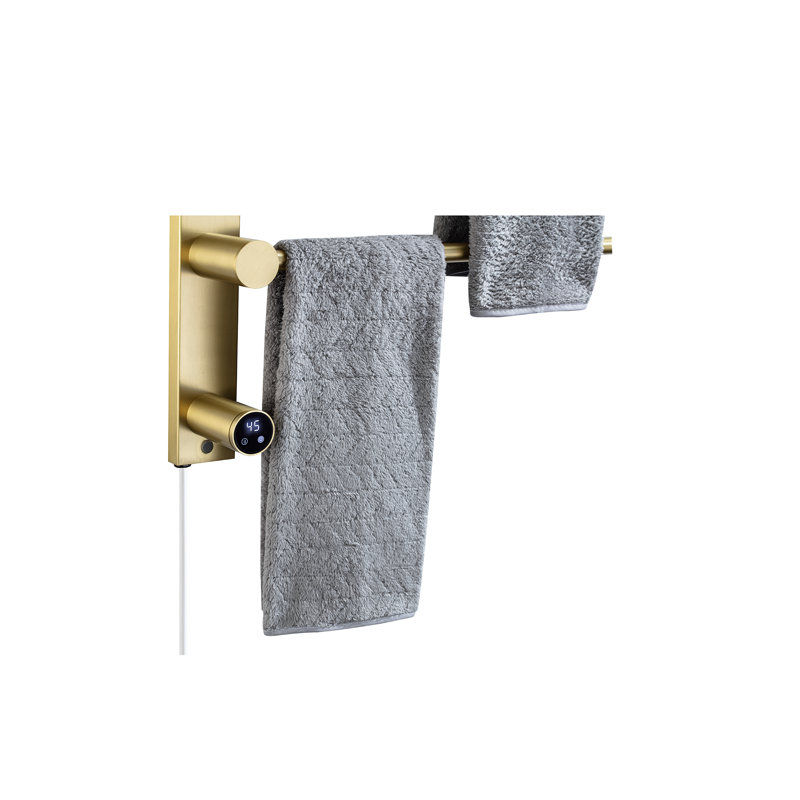 Chauffe-serviettes électrique à séchage rapide - Acier inoxydable doré brossé mural pour salles de bain modernes