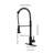 Commercial Spring Kitchen Faucets In Matte Black With Detachable Pull Out , Stainless Steel Faucet One Hole High-Performance