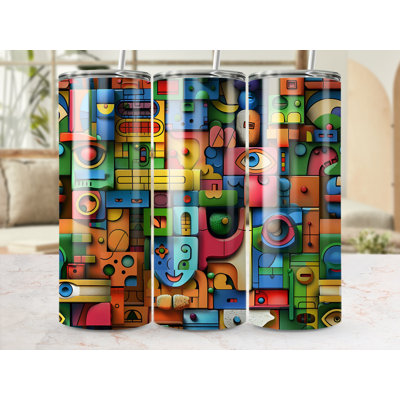 Choose Handmade Tumblers 591ml Vacuum Insulated Stainless Steel (18/8) Travel Tumbler with Straw