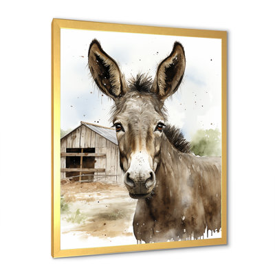 «Donkey Portrait Country Charm II» - art mural âne