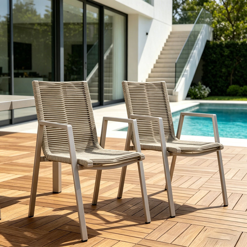 Outdoor Modern Aluminum Chair, taupe