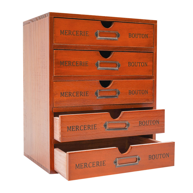 5-Drawer Wood Storage Drawer