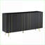 Armoires, noir minimaliste & amp; Armoire de rangement polyvalente dorée avec tablettes réglables, largeur 62,9 po | Panneau de particules et panneau de fibres à densité moyenne | Salon