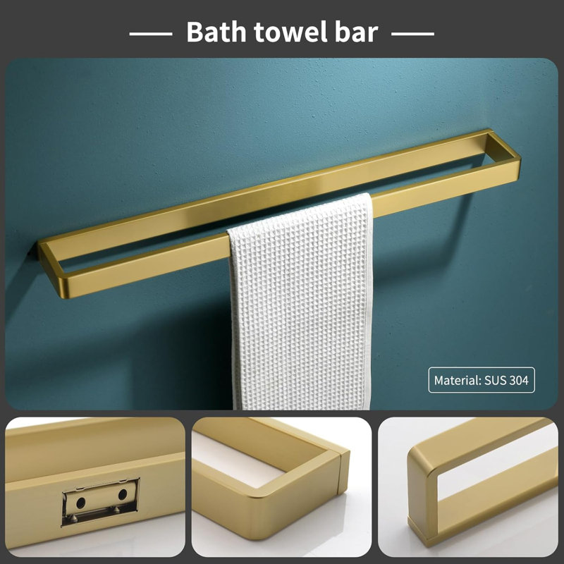 Ensemble de quincaillerie de salle de bain 4 pièces, Or foncé brossé
