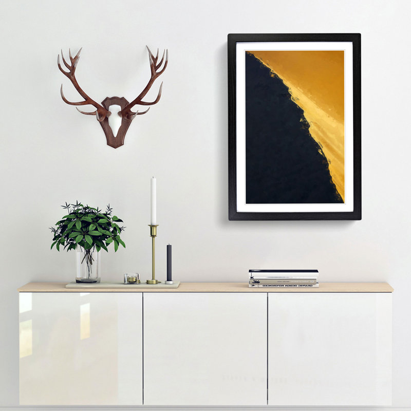 Edge of a Sand Dune - Picture Frame Graphic Art Print, 36cm H x 27cm W x 2cm D, Black Framed