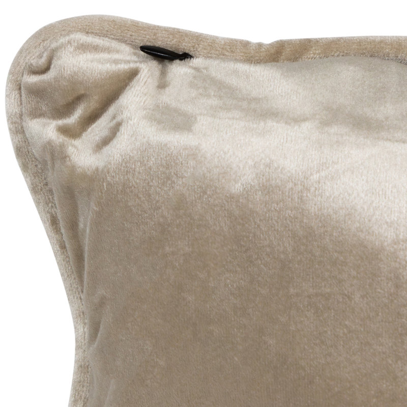 17" Taupe Gray Solid Plush Square Throw Pillow with Piped Edge