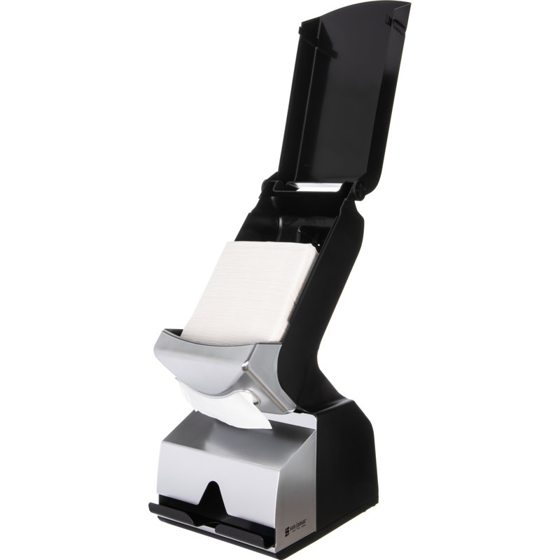 Black and Silver Plastic Modular Napkin and Straw Dispenser