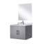 Meuble-lavabo simple gris foncé avec comptoir en marbre, 18 po Miroir et robinet - Teinture 24 avec comptoir, miroir et-121054489