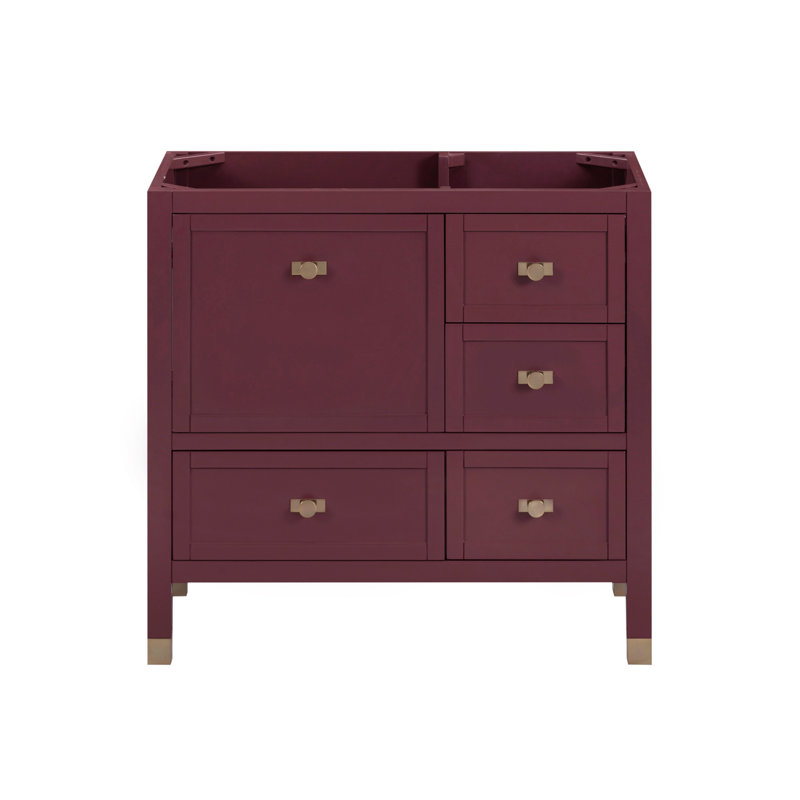 Alana 36 in. Single Sink Bathroom Vanity in Burgundy Red