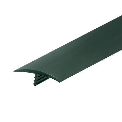 Outwater Plastic T-Molding 1-1/4 Inch Seaweed Green Flexible Polyethylene Center Barb Tee Moulding 12 Foot Coil