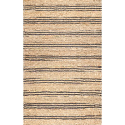 Natural Sycamore Striped Jute Area Rug