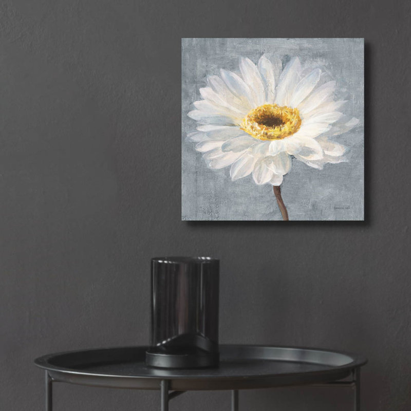 «Paris Blossom 1 Gray» par Danhui Nai, art mural en verre acrylique, H 12 po x l 12 po x P 0,13 po